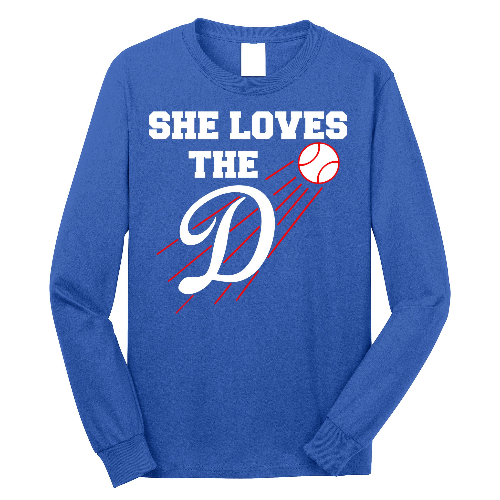 Baseball She Loves The D Los Angeles Long Sleeve Shirt
