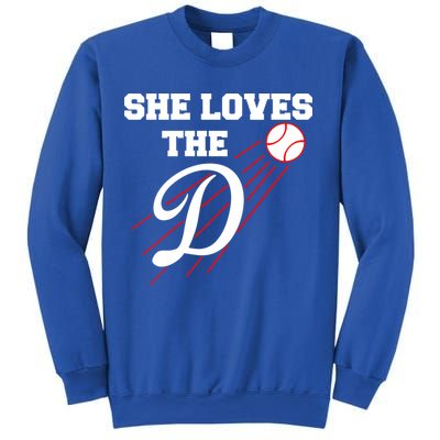 Baseball She Loves The D Los Angeles Sweatshirt