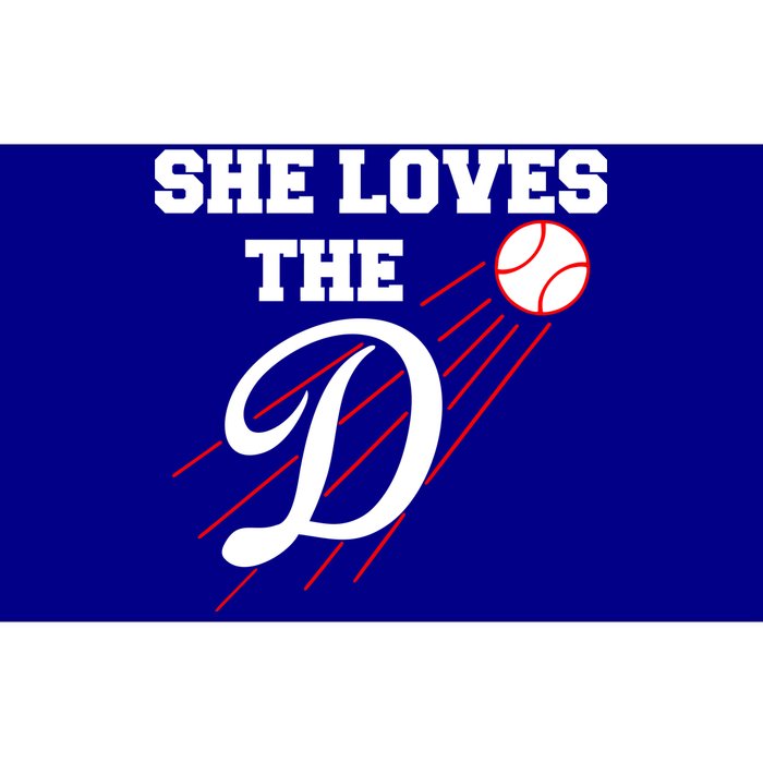 Baseball She Loves The D Los Angeles Bumper Sticker