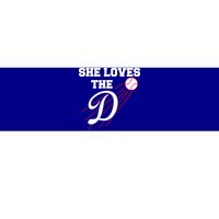 Baseball She Loves The D Los Angeles Bumper Sticker