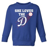 Baseball She Loves The D Los Angeles Toddler Sweatshirt