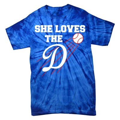 Baseball She Loves The D Los Angeles Tie-Dye T-Shirt