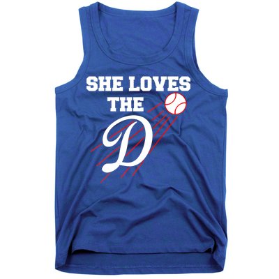 Baseball She Loves The D Los Angeles Tank Top