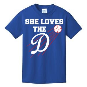 Baseball She Loves The D Los Angeles Kids T-Shirt