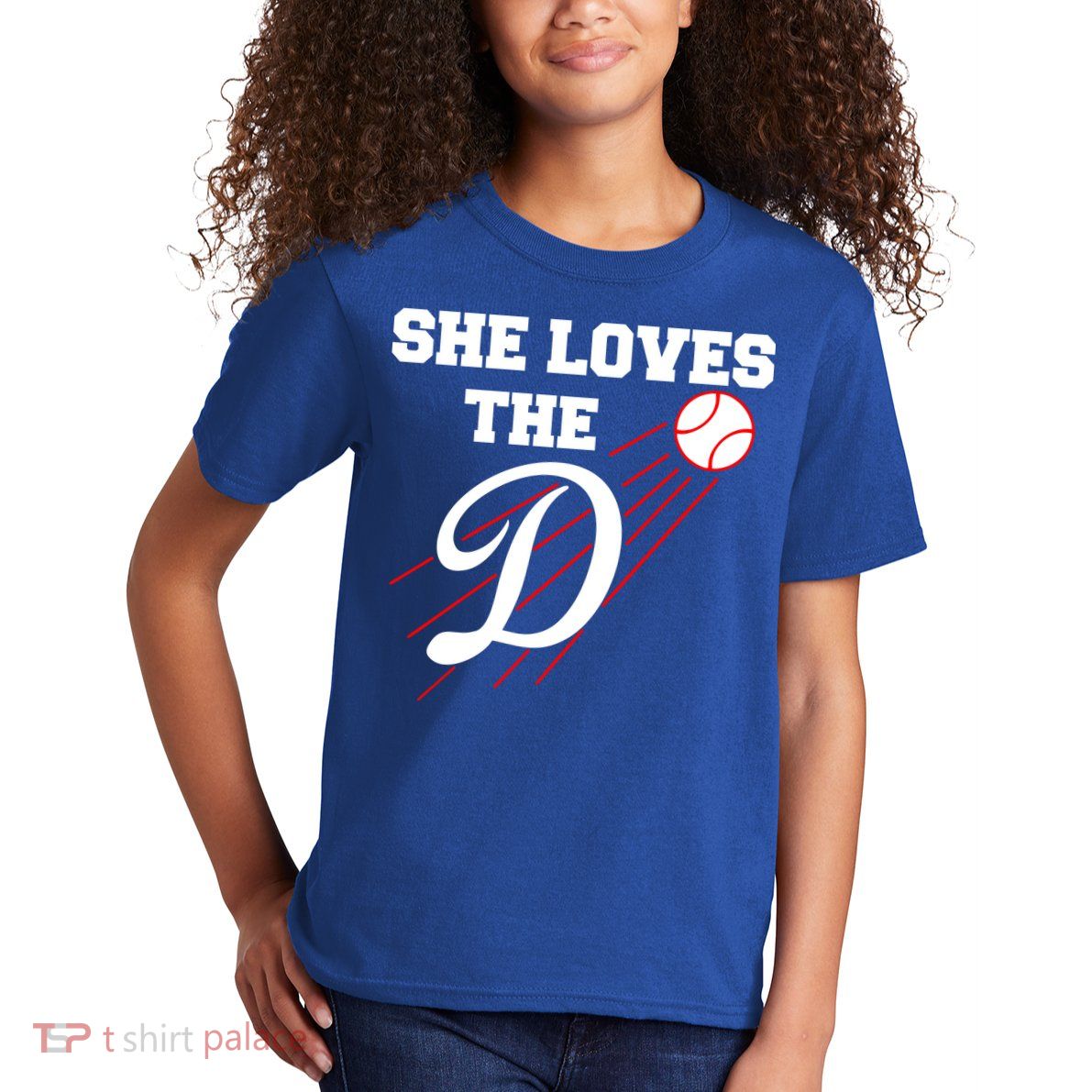 Baseball She Loves The D Los Angeles Kids T-Shirt