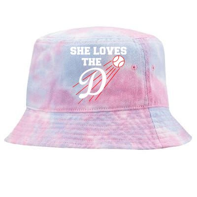 Baseball She Loves The D Los Angeles Tie-Dyed Bucket Hat