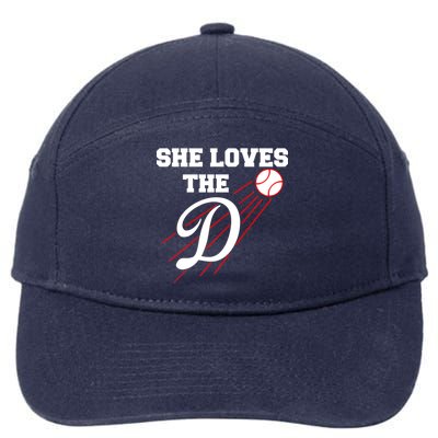 Baseball She Loves The D Los Angeles 7-Panel Snapback Hat