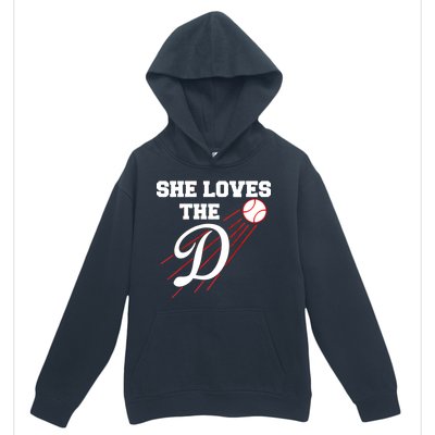 Baseball She Loves The D Los Angeles Urban Pullover Hoodie