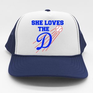 Baseball She Loves The D Los Angeles Trucker Hat