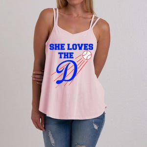 Baseball She Loves The D Los Angeles Women's Strappy Tank