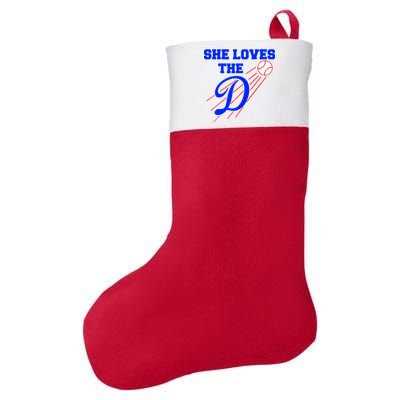 Baseball She Loves The D Los Angeles Felt Holiday Christmas Stocking