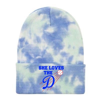 Baseball She Loves The D Los Angeles Tie Dye 12in Knit Beanie