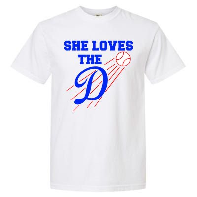 Baseball She Loves The D Los Angeles Garment-Dyed Heavyweight T-Shirt