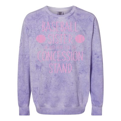 Baseball Sister I'm Just Here For The Concession Stand Colorblast Crewneck Sweatshirt