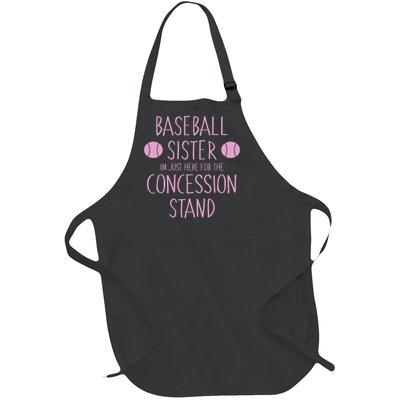 Baseball Sister I'm Just Here For The Concession Stand Full-Length Apron With Pockets