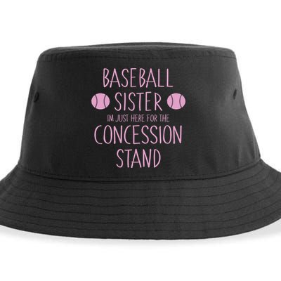 Baseball Sister I'm Just Here For The Concession Stand Sustainable Bucket Hat