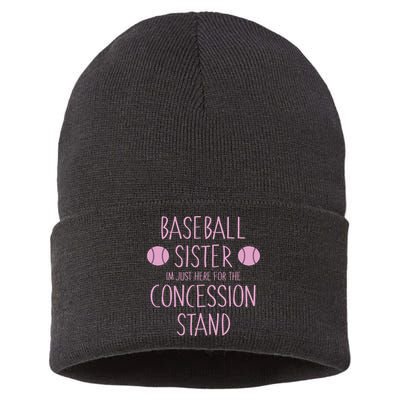 Baseball Sister I'm Just Here For The Concession Stand Sustainable Knit Beanie