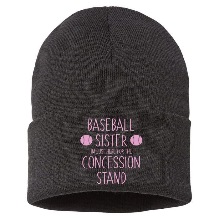 Baseball Sister I'm Just Here For The Concession Stand Sustainable Knit Beanie