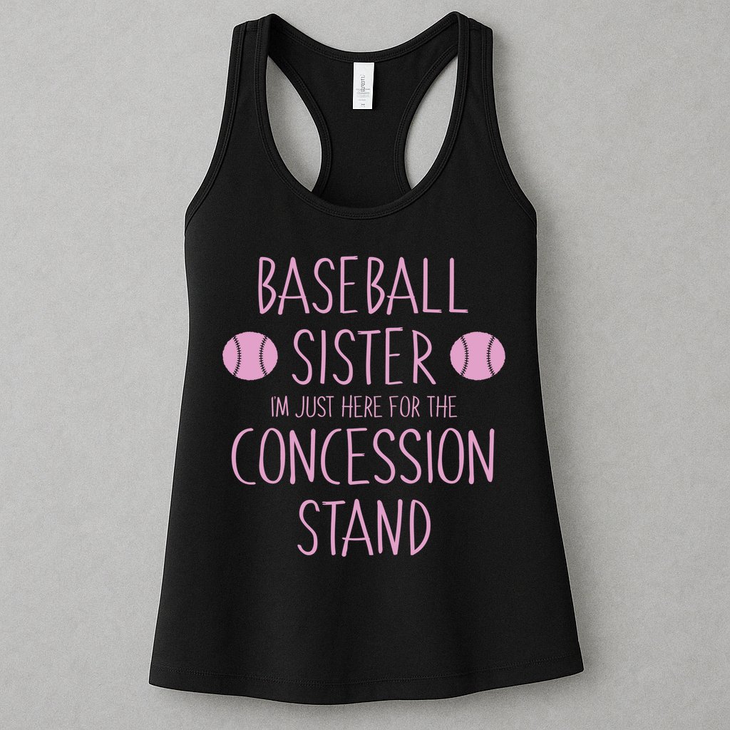 Baseball Sister I'm Just Here For The Concession Stand Womens Tank Top