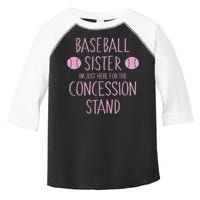 Baseball Sister I'm Just Here For The Concession Stand Toddler Fine Jersey T-Shirt