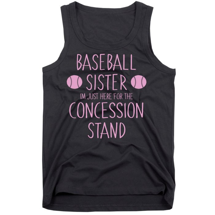 Baseball Sister I'm Just Here For The Concession Stand Tank Top