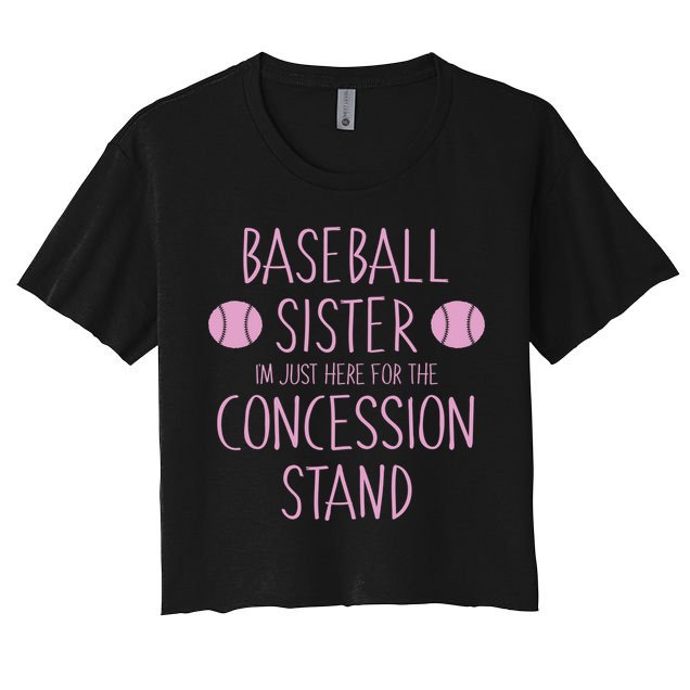 Baseball Sister I'm Just Here For The Concession Stand Crop Top