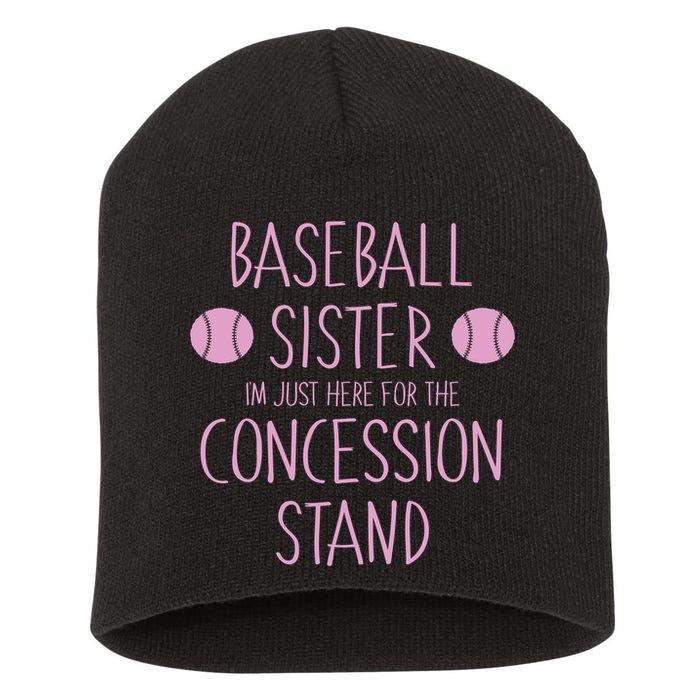 Baseball Sister I'm Just Here For The Concession Stand Short Acrylic Beanie