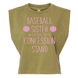 Baseball Sister I'm Just Here For The Concession Stand Garment-Dyed Women's Muscle Tee