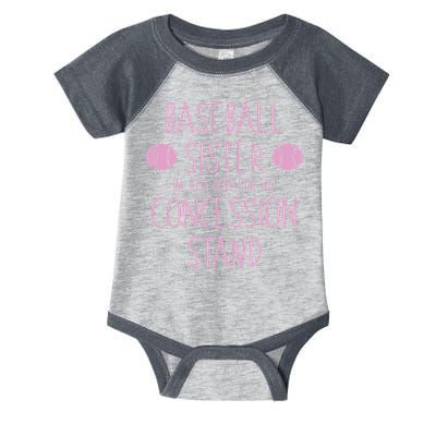 Baseball Sister I'm Just Here For The Concession Stand Infant Baby Jersey Bodysuit