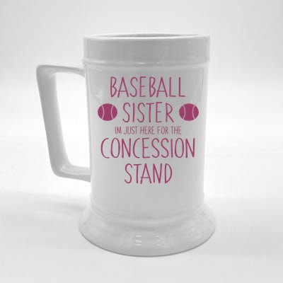 Baseball Sister I'm Just Here For The Concession Stand Beer Stein