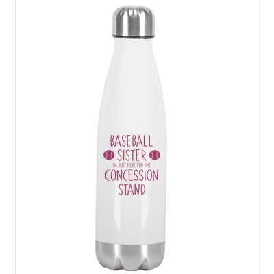 Baseball Sister I'm Just Here For The Concession Stand Stainless Steel Insulated Water Bottle