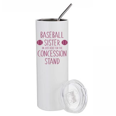 Baseball Sister I'm Just Here For The Concession Stand Stainless Steel Tumbler