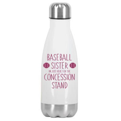 Baseball Sister I'm Just Here For The Concession Stand Stainless Steel Insulated Water Bottle