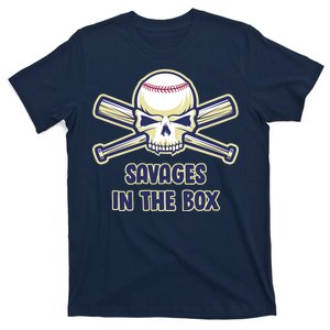 Baseball Skull Savages In The Box T-Shirt