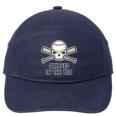 Baseball Skull Savages In The Box 7-Panel Snapback Hat