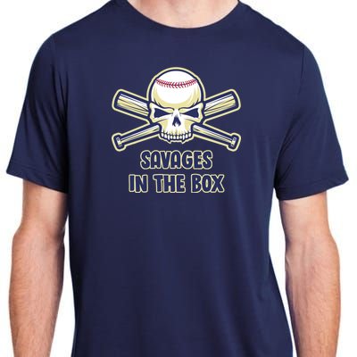 Baseball Skull Savages In The Box Adult ChromaSoft Performance T-Shirt