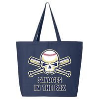 Baseball Skull Savages In The Box 25L Jumbo Tote