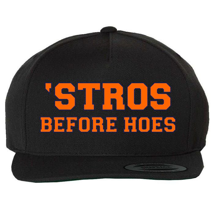 Baseball 'Stros Before Hoes Houston Wool Snapback Cap