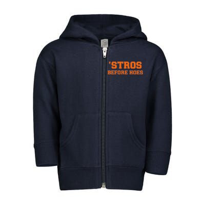 Baseball 'Stros Before Hoes Houston Toddler Zip Fleece Hoodie