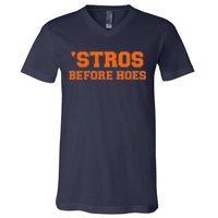 Baseball 'Stros Before Hoes Houston V-Neck T-Shirt