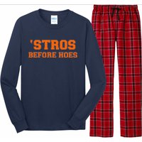 Baseball 'Stros Before Hoes Houston Long Sleeve Pajama Set