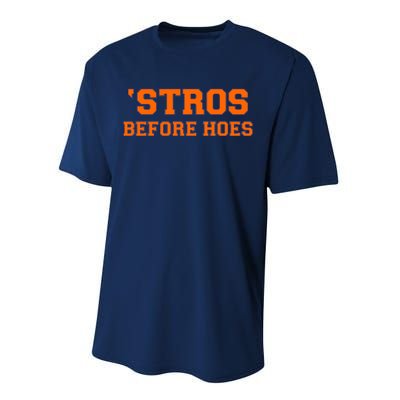 Baseball 'Stros Before Hoes Houston Performance Sprint T-Shirt