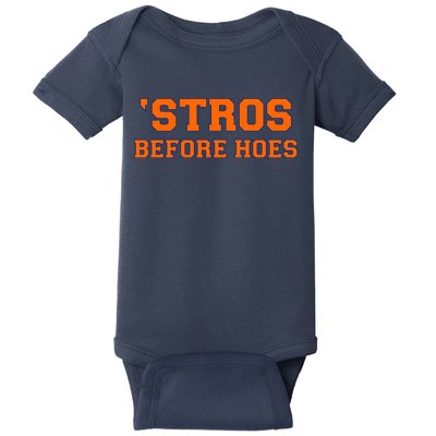 Baseball 'Stros Before Hoes Houston Baby Bodysuit