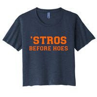 Baseball 'Stros Before Hoes Houston Women's Crop Top Tee