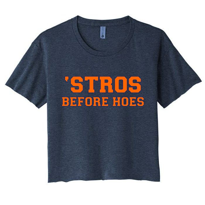 Baseball 'Stros Before Hoes Houston Women's Crop Top Tee