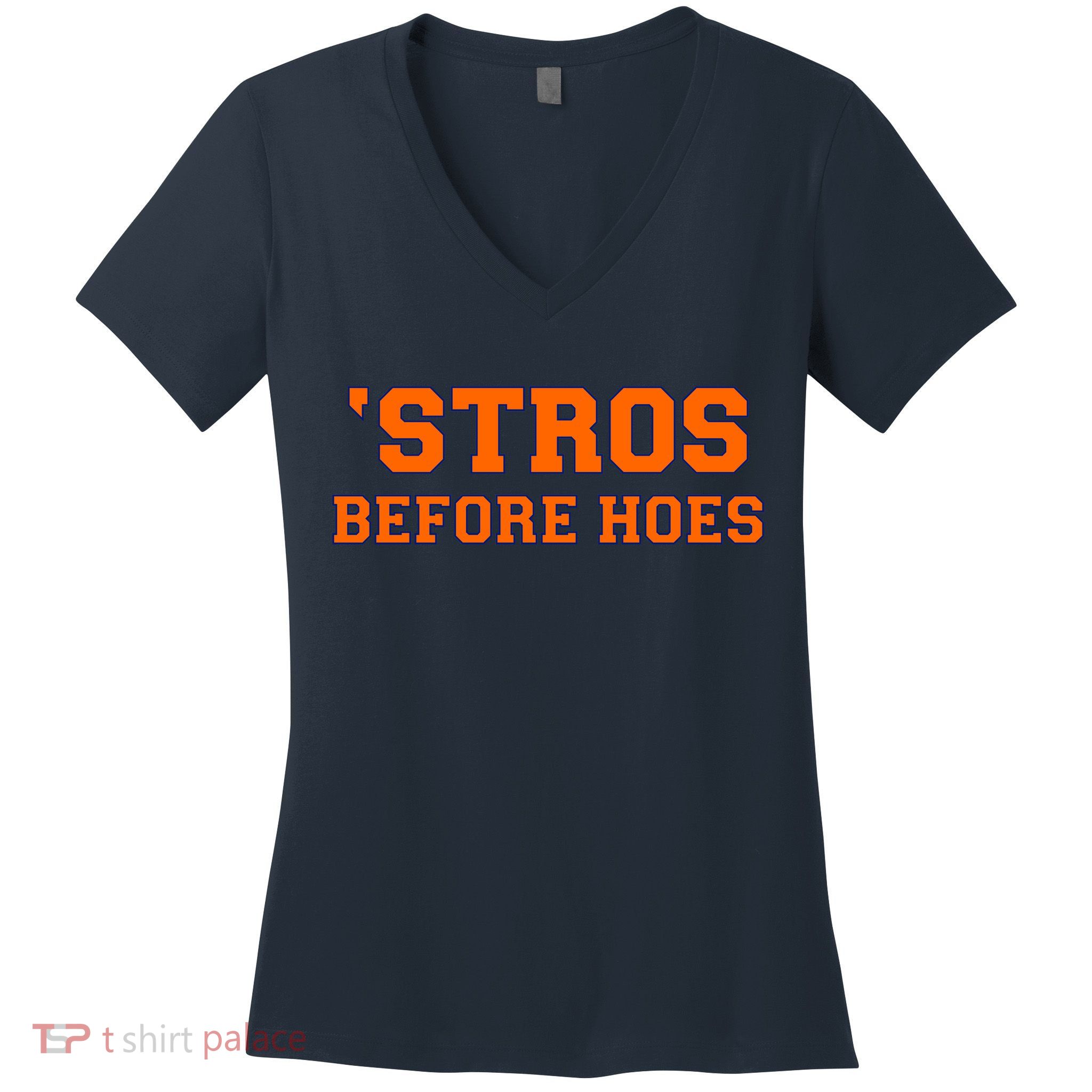 Baseball 'Stros Before Hoes Houston Women's V-Neck T-Shirt