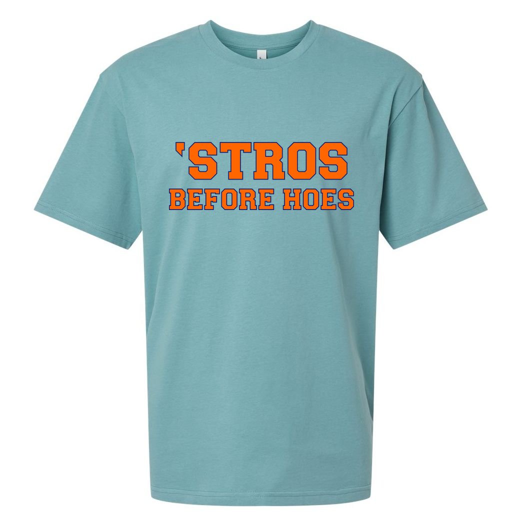 Baseball 'Stros Before Hoes Houston Sueded Cloud Jersey T-Shirt