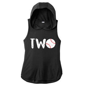 Baseball Two Years Old 2nd Birthday Ladies PosiCharge Tri-Blend Wicking Draft Hoodie Tank