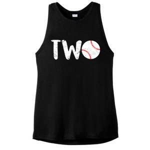 Baseball Two Years Old 2nd Birthday Ladies PosiCharge Tri-Blend Wicking Tank