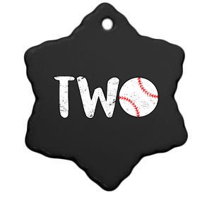 Baseball Two Years Old 2nd Birthday Ceramic Star Ornament